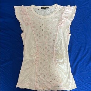 Louis Vuitton Pink Sleeveless Ruffled Blouse
